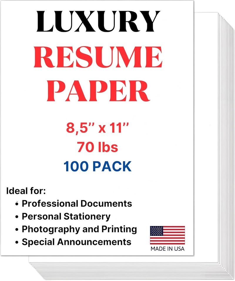 Cranium Press 70lb Luxury Resume Paper, Bright White 8.5" x 11" Business Paper | 100 Sheets, Perfect for for Resumes, Letterhead, Invitations, and Professional Documents - Image 1